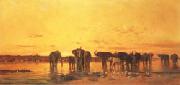 Charles Tournemine African Elephants oil painting